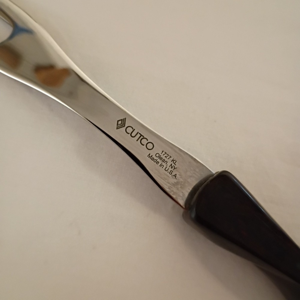 Cutco 1727 KL Carving Fork Serving 2‎ Prong Classic Made in USA Brown - Picture 3 of 12